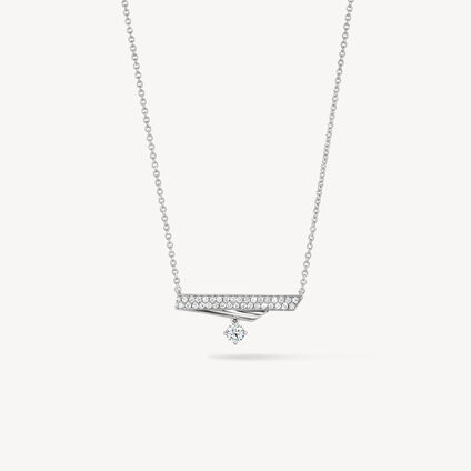 INSIDE/OUT Diamond Flip Petite Drop Pendant Necklace, 18K White Gold, large