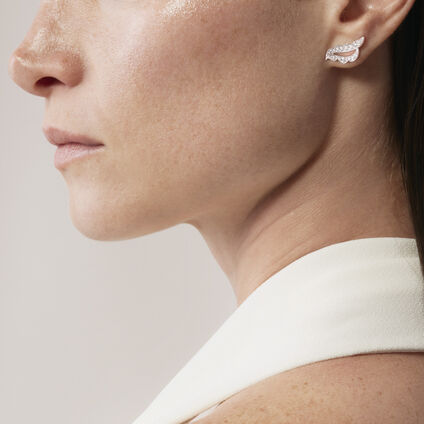 Lorelei Ribbon Ear Climbers, 18K Rose Gold, large