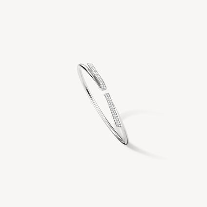 INSIDE/OUT Diamond Flexi Bangle, 18K White Gold, large