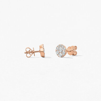 Tessa Diamond Circle Earrings, 18K 玫瑰金, large