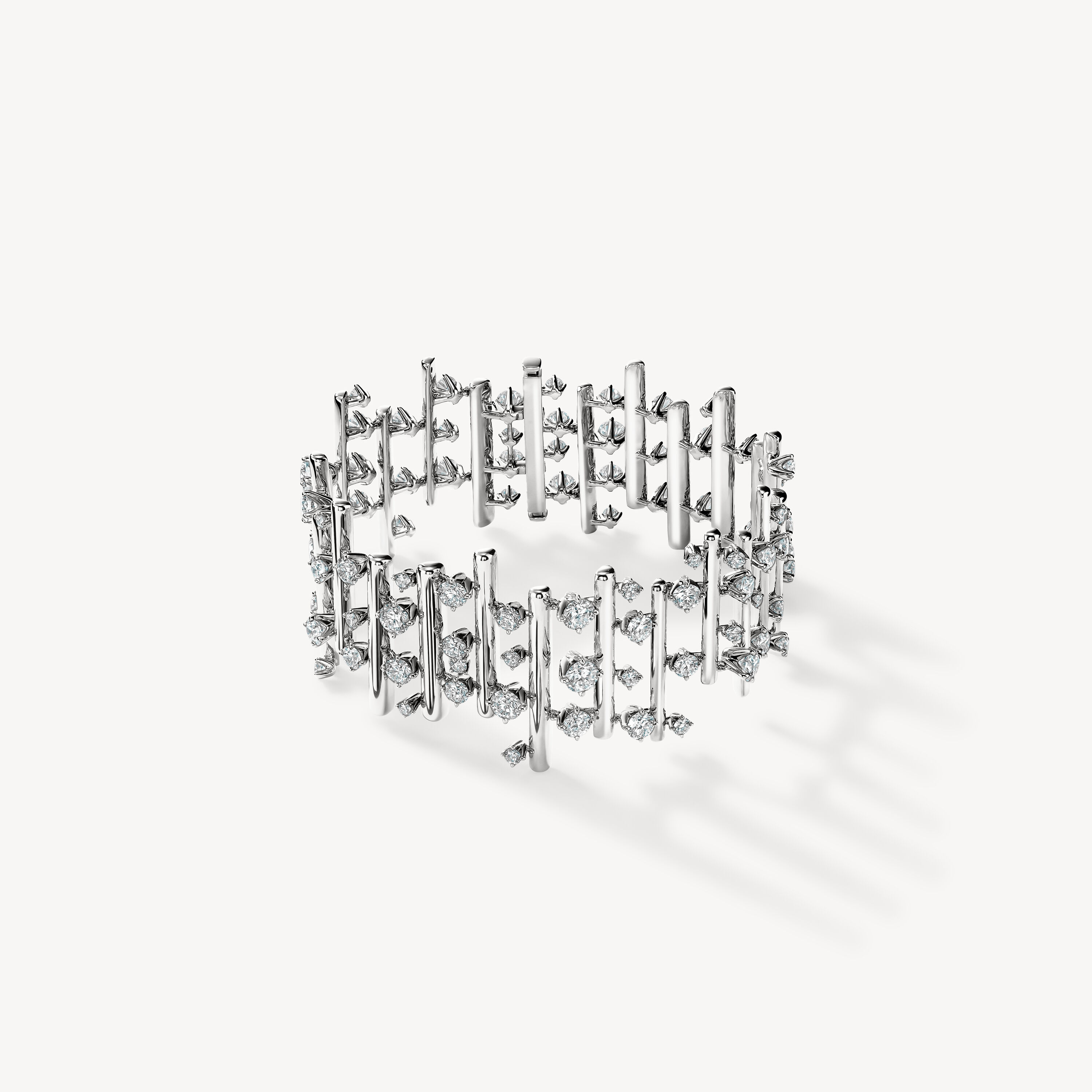 BARRE Multi-Row Large Bracelet, 18K White Gold, large