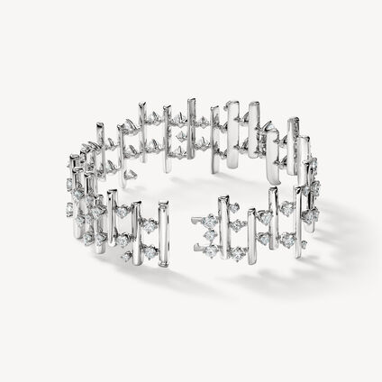 Barre Multi-Row Small Bracelet, 18K White Gold Barre Multi-Row Small Bracelet, 18K White Gold, large