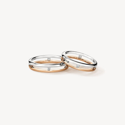 LOVE Floating Diamond Wedding Band, 18K Rose Gold w/Platinum LOVE Floating Diamond Wedding Band, 18K Rose Gold w/Platinum, large