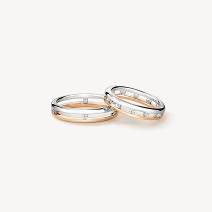 LOVE Floating Diamond Eternity Wedding Band, 18K Rose Gold w/Platinum LOVE Floating Diamond Eternity Wedding Band, 18K Rose Gold w/Platinum, large