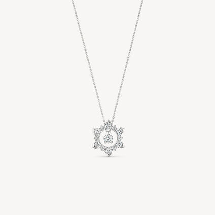 Aerial Open Sunburst Enhancer Pendant Necklace, 18K White Gold, large