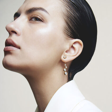 DREAM 鑽石耳環（大）, 18K 黄金, large