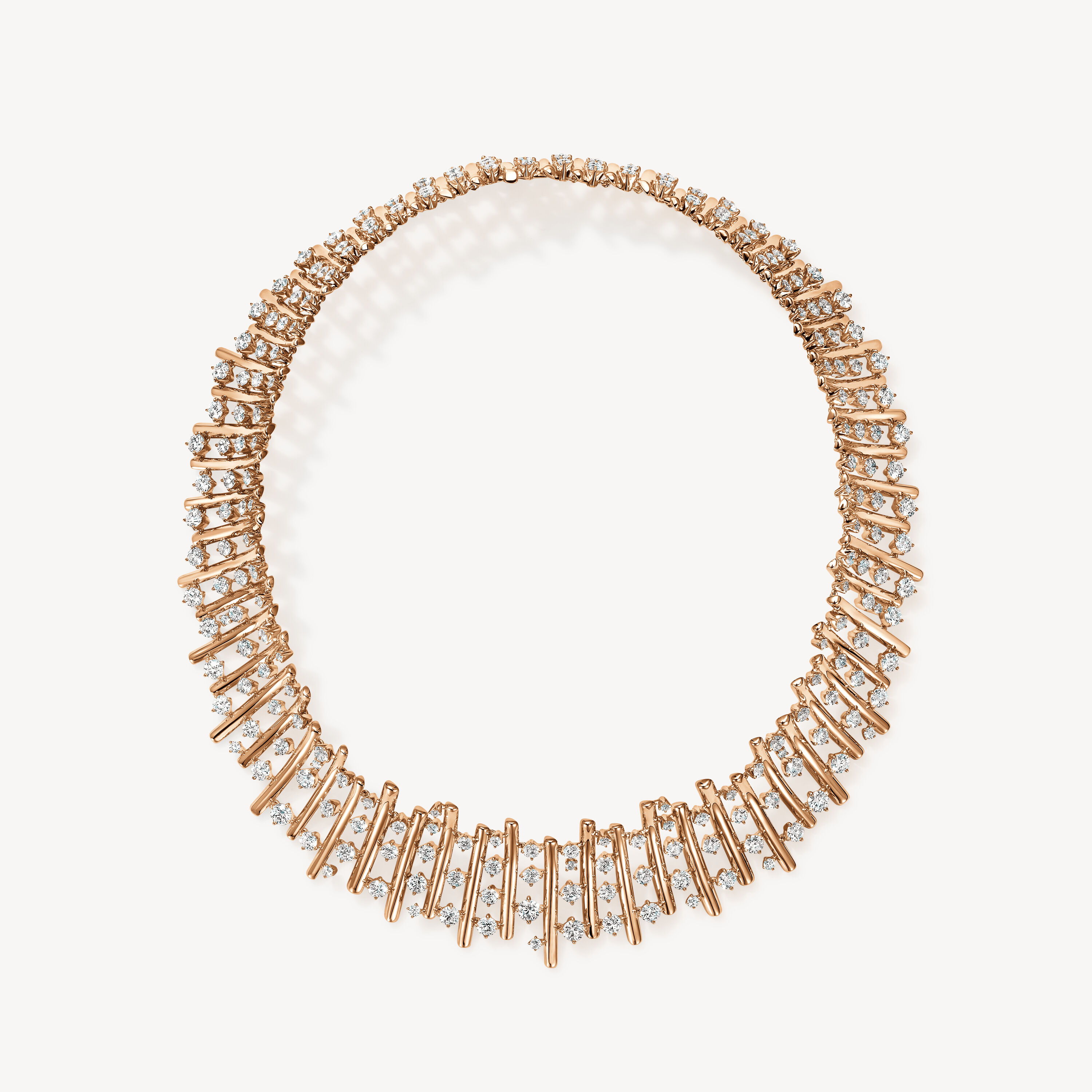 BARRE Multi-Row 鑽石鎖骨鍊, 18K 玫瑰金, large