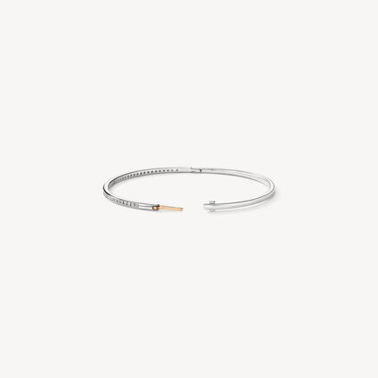 HOF Classic Channel Set Bangle, 18K White Gold, large
