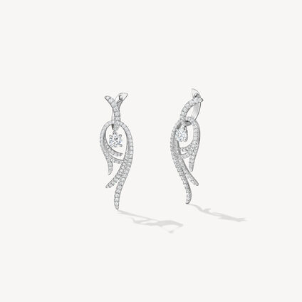 VELA Twisted Drop Earrings, Small, 18K White Gold, large