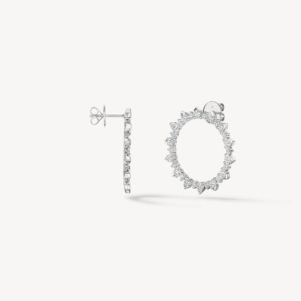 Aerial Open Sunburst Earrings - Large, 18K White Gold, large
