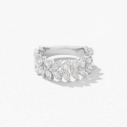 AERIAL Double Dewdrop Ring, 18K White Gold AERIAL Double Dewdrop Ring, 18K White Gold, large