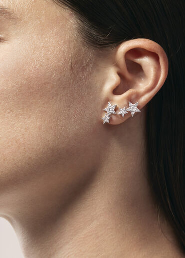 Illa Double Star 鑽石耳環, 18K 白金 Illa Double Star 鑽石耳環, 18K 白金, large
