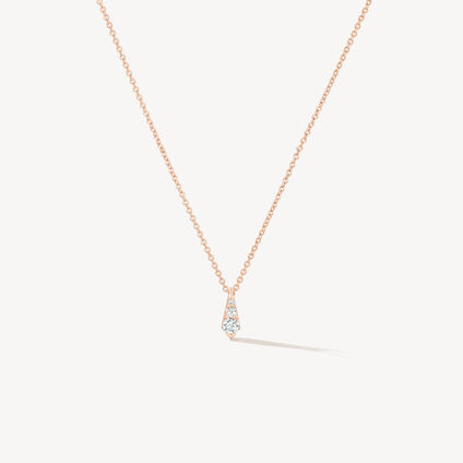 Triplicity Drop Pendant Necklace, 18K Rose Gold, large