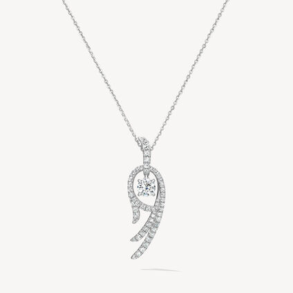 VELA Twisted Pendant Necklace, 18K White Gold, large
