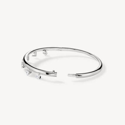 Barre Floating 鑽石手鐲, 18K 白金, large