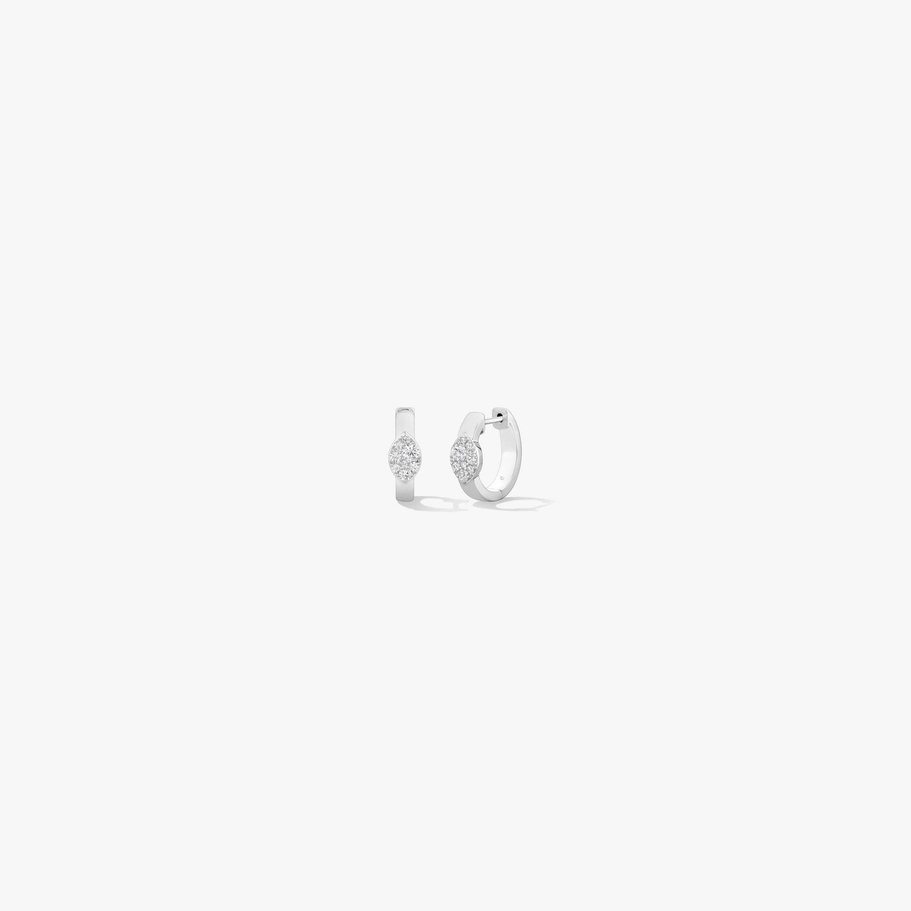Tessa Navette Huggies, 18K White Gold, large