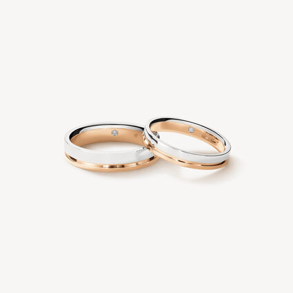 Moment Wedding Band, Platinum and 18K Rose Gold, large