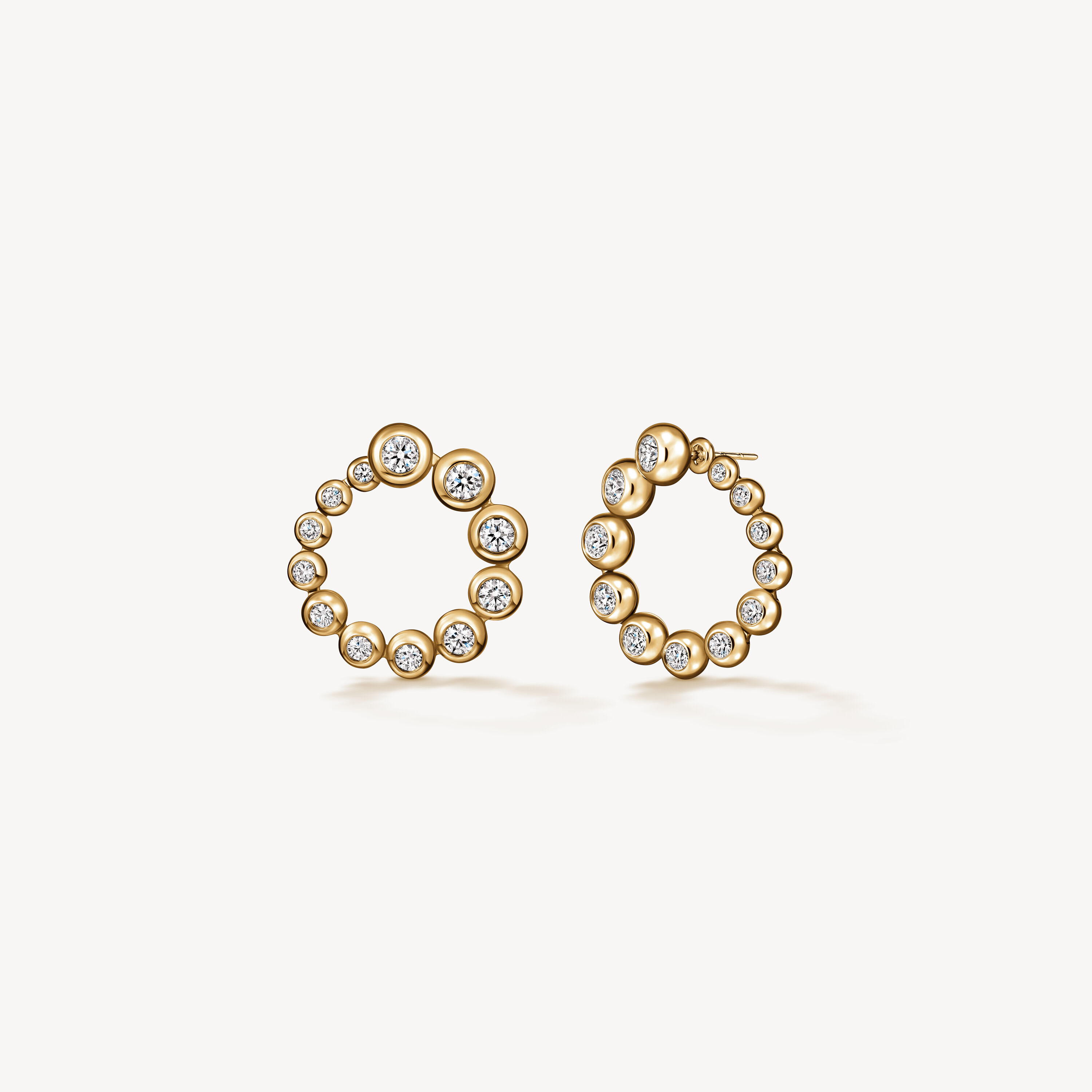 Dream  Circle Convertible Earrings, 18K Yellow Gold, large