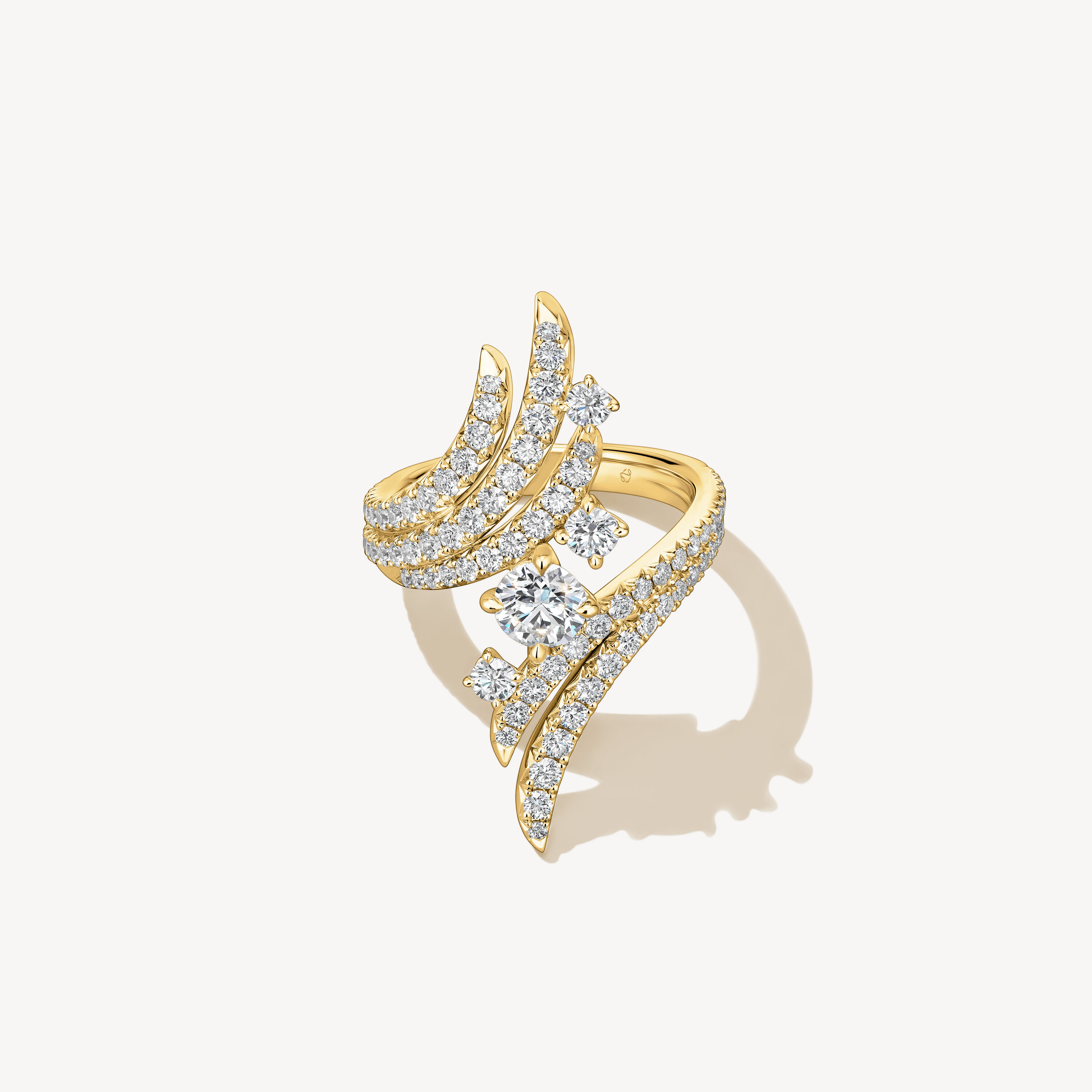 VELA Bypass Cocktail Ring, 18K Yellow Gold, large