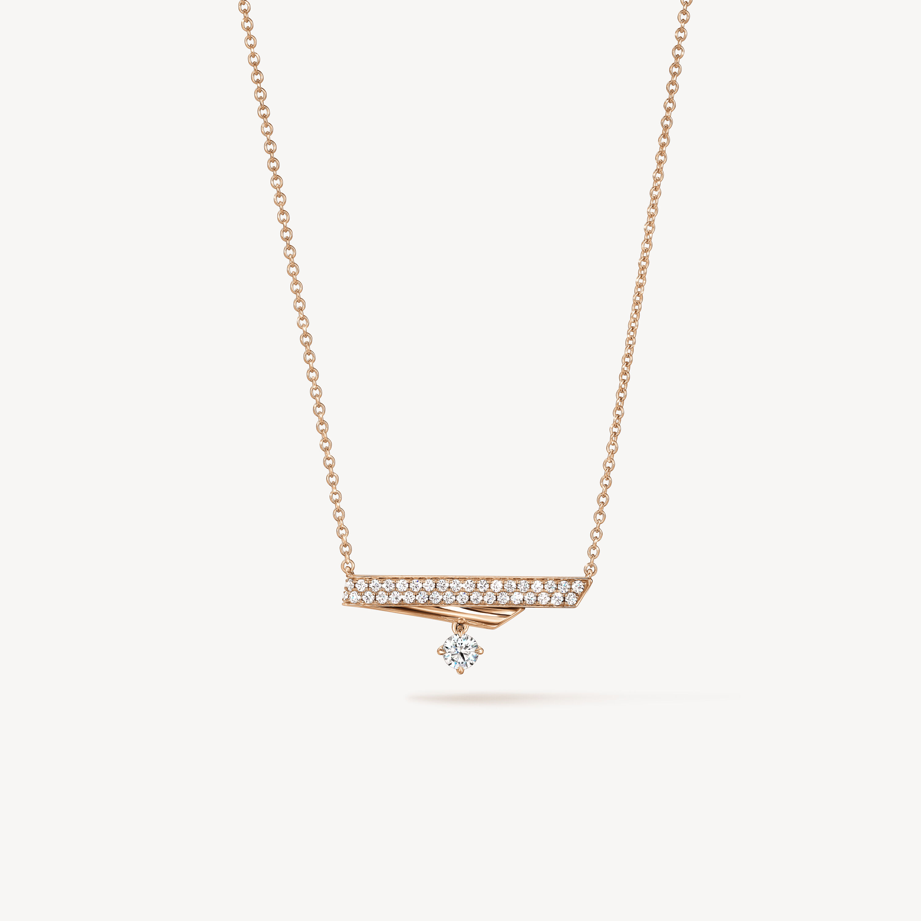 INSIDE/OUT Diamond Flip Petite Drop Pendant Necklace, 18K Rose Gold, large