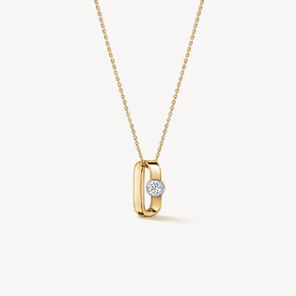 INSIDE/OUT Single Diamond Pendant Necklace, 18K Yellow Gold, large