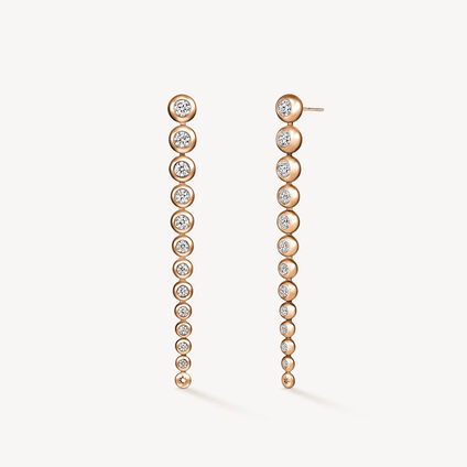 Dream  Circle Convertible Earrings, 18K Rose Gold, large