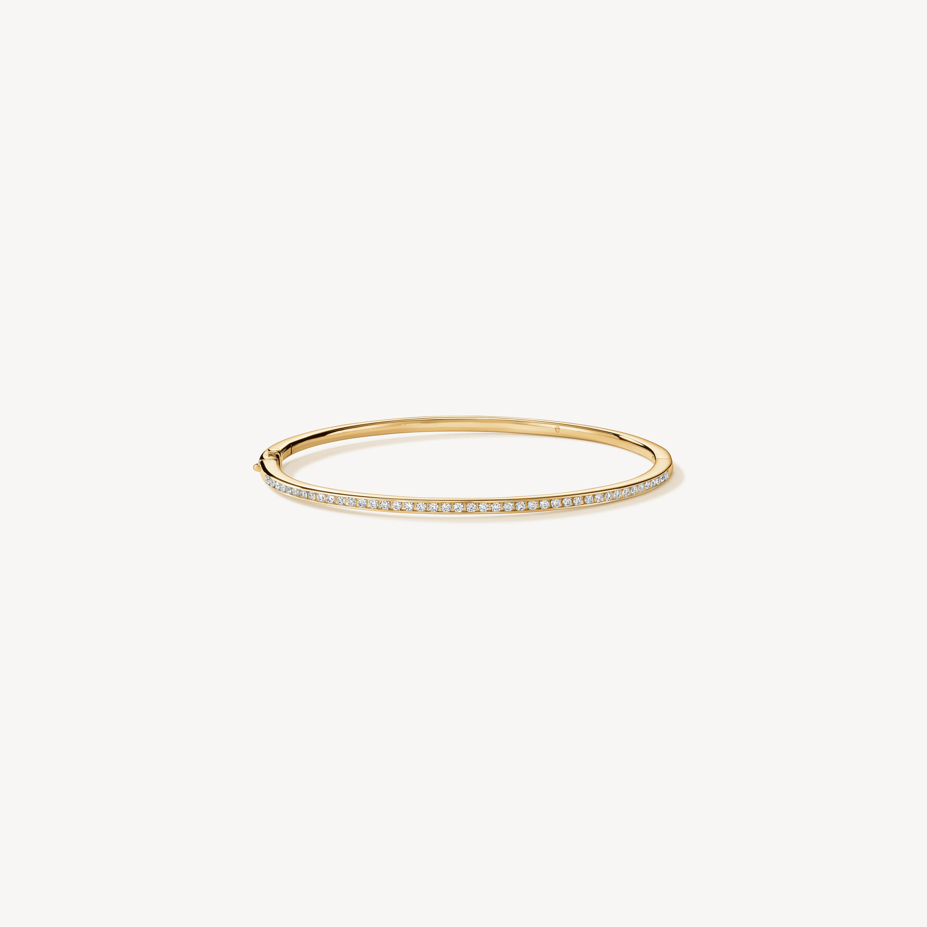 HOF Classic Channel Set Bangle, 18K Yellow Gold, large