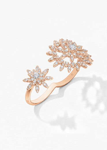Aerial Sunburst Double Finger 鑽石戒指, 18K 玫瑰金 Aerial Sunburst Double Finger 鑽石戒指, 18K 玫瑰金, large