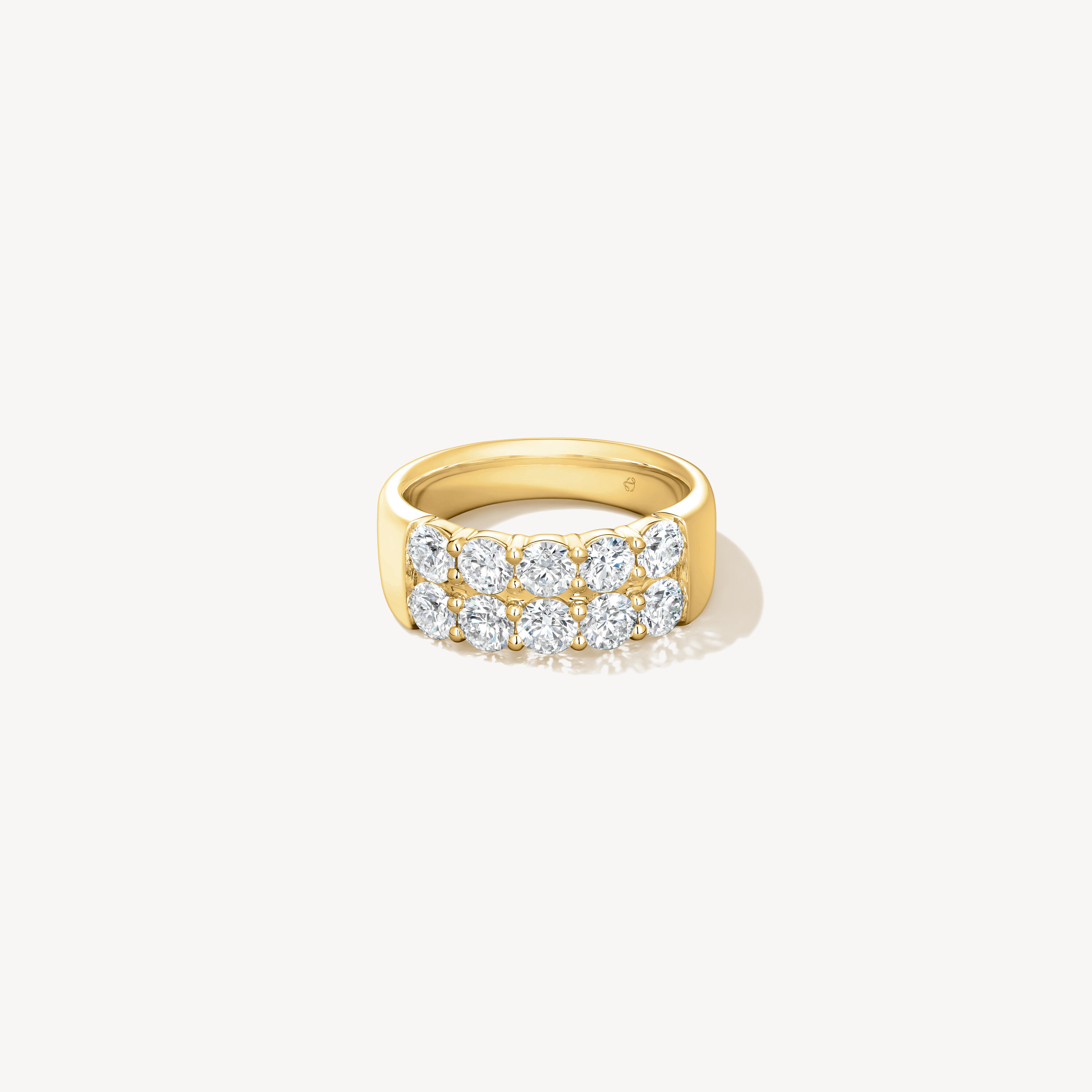 Signature Double Row Ring, 18K Yellow Gold, large