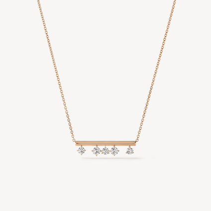 BARRE Floating 鑽石項鍊, 18K 玫瑰金, large