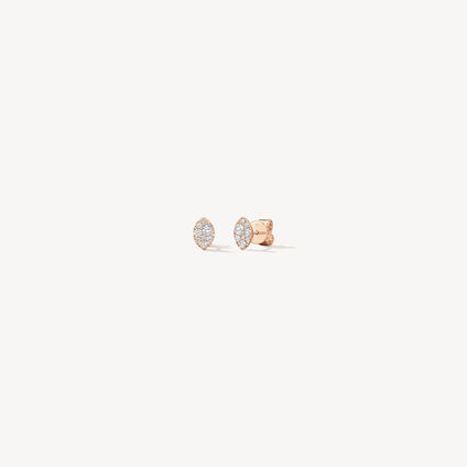 Tessa Diamond Navette Earrings, 18K Rose Gold, large