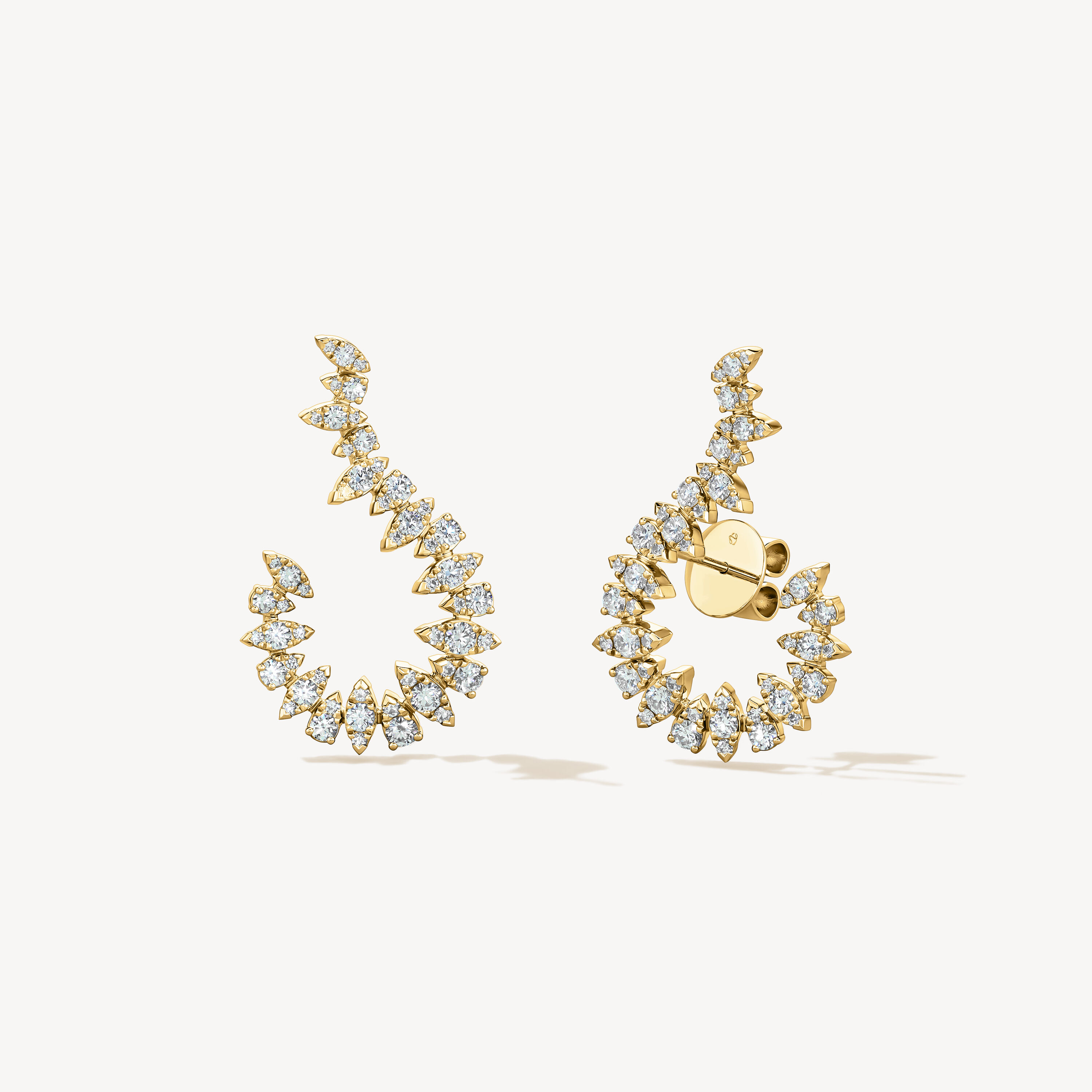 Aerial Twisted Sunburst Earrings, 18K Yellow Gold, large