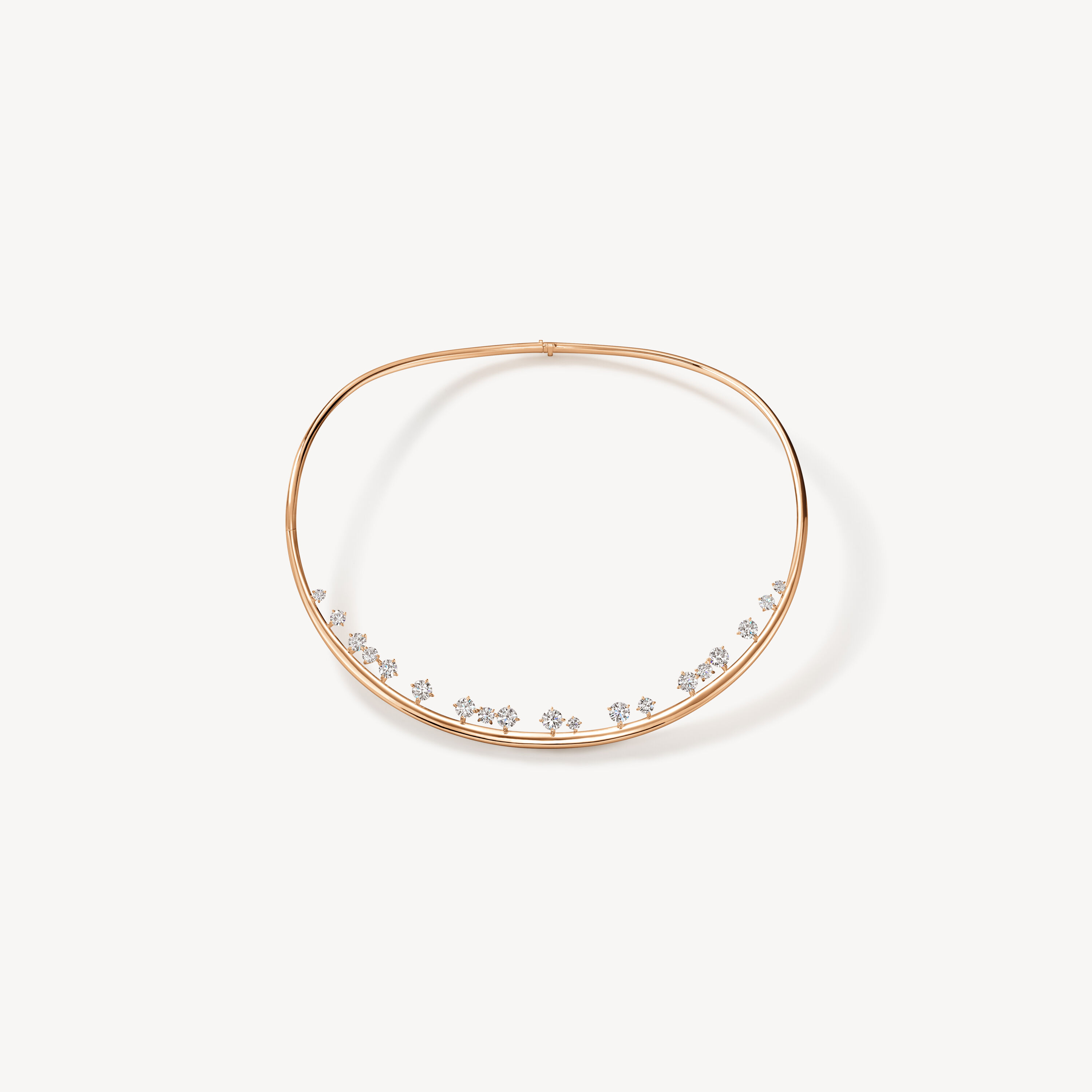 BARRE Floating Diamond Choker , 18K Rose Gold, large