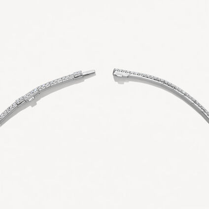 VELA French Cut Pav&eacute; Collar, 18K White Gold, large