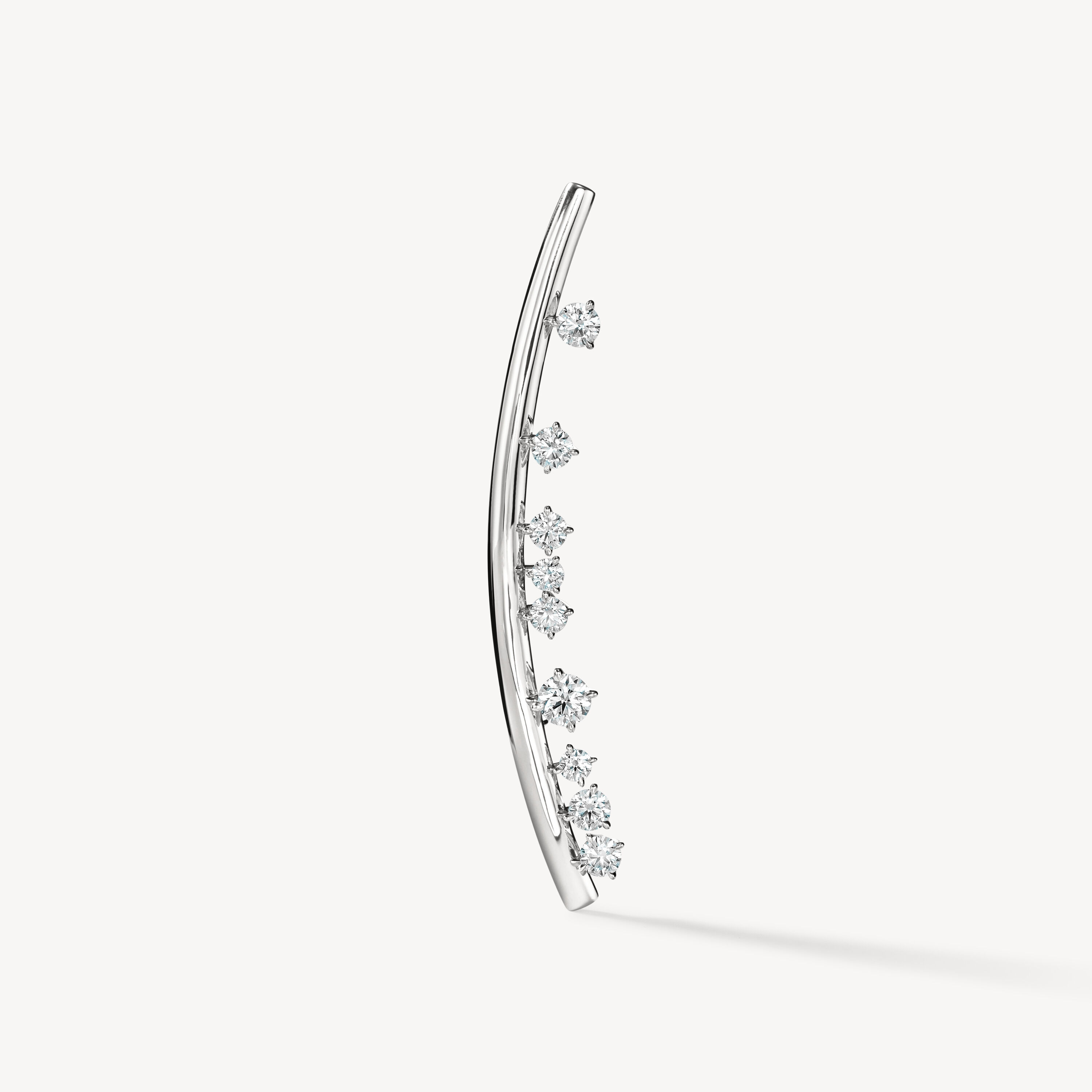 BARRE Floating Diamond Brooch, 18K White Gold, large