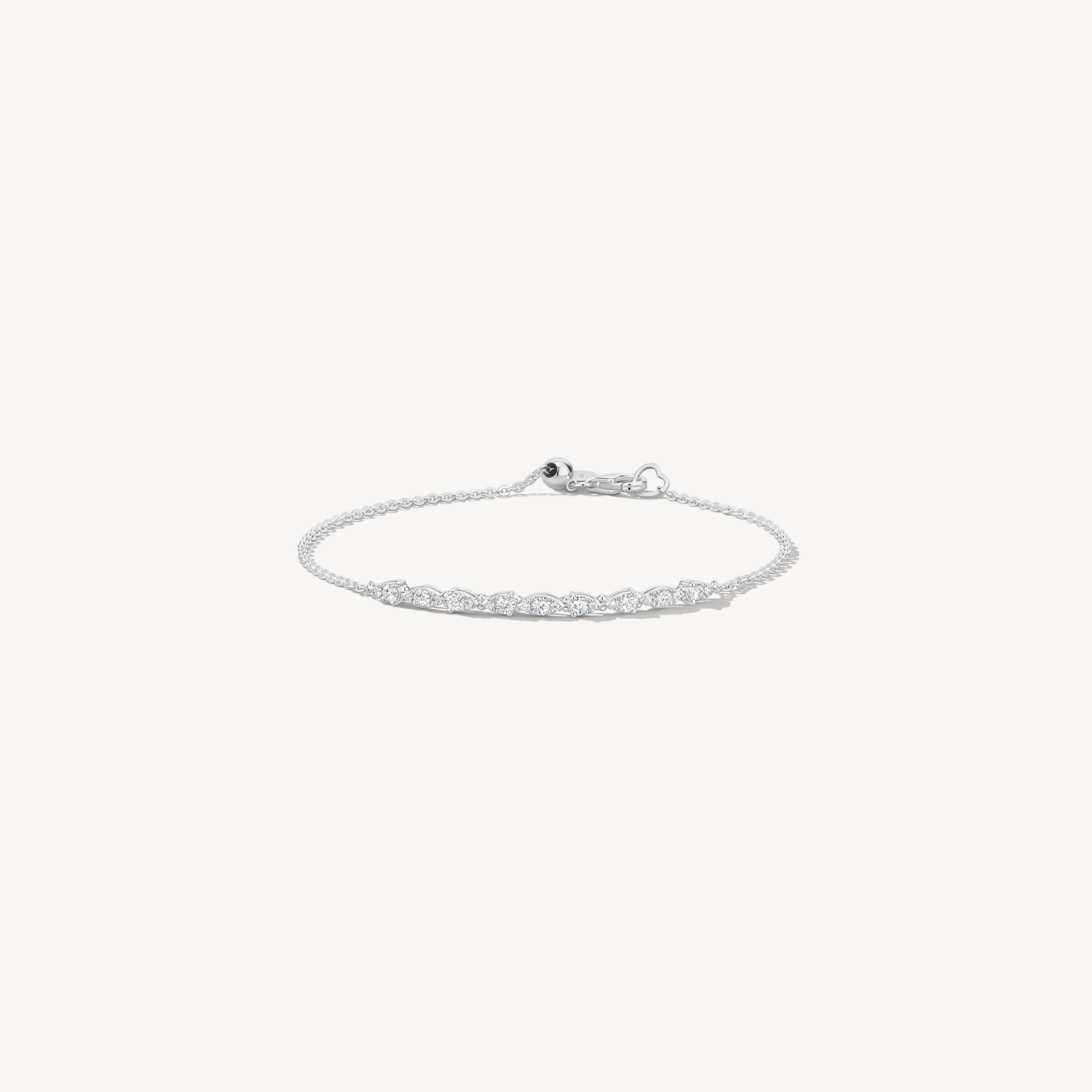Aerial Dewdrop Bracelet, 18K White Gold, large
