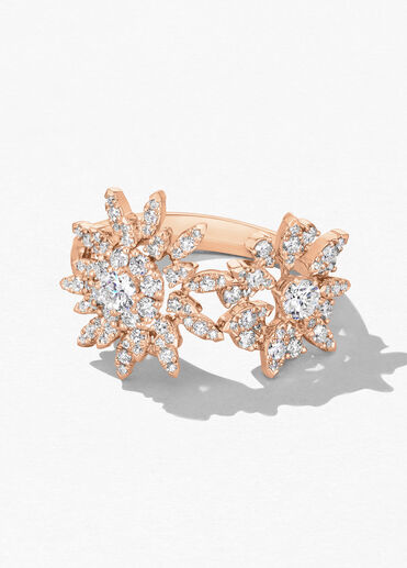 Aerial Double Sunburst  鑽石戒指, 18K 玫瑰金 Aerial Double Sunburst  鑽石戒指, 18K 玫瑰金, large