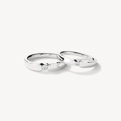Corner Wedding Band, 18K Rose Gold, large
