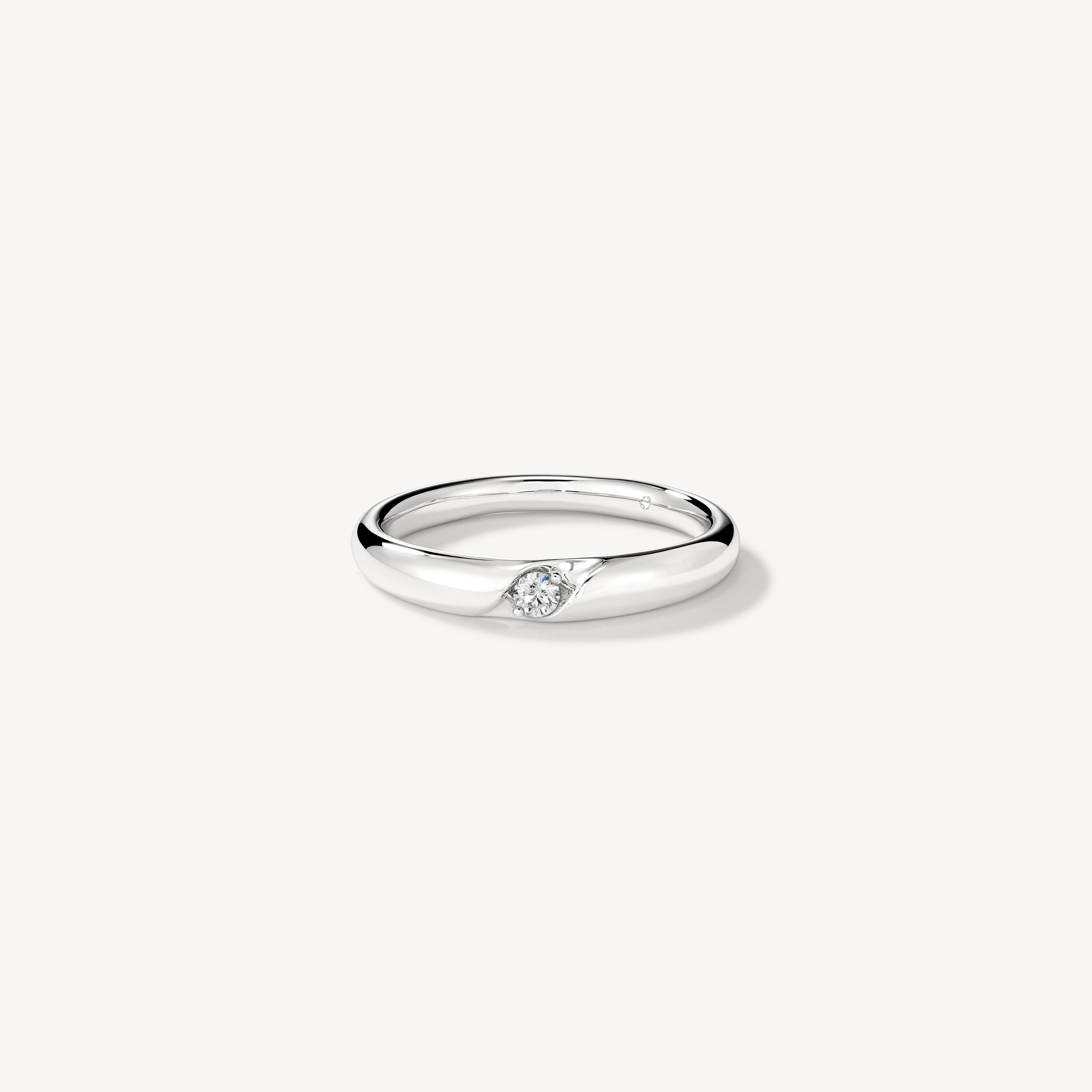 Diagonal Wedding Band, 18K White Gold, large