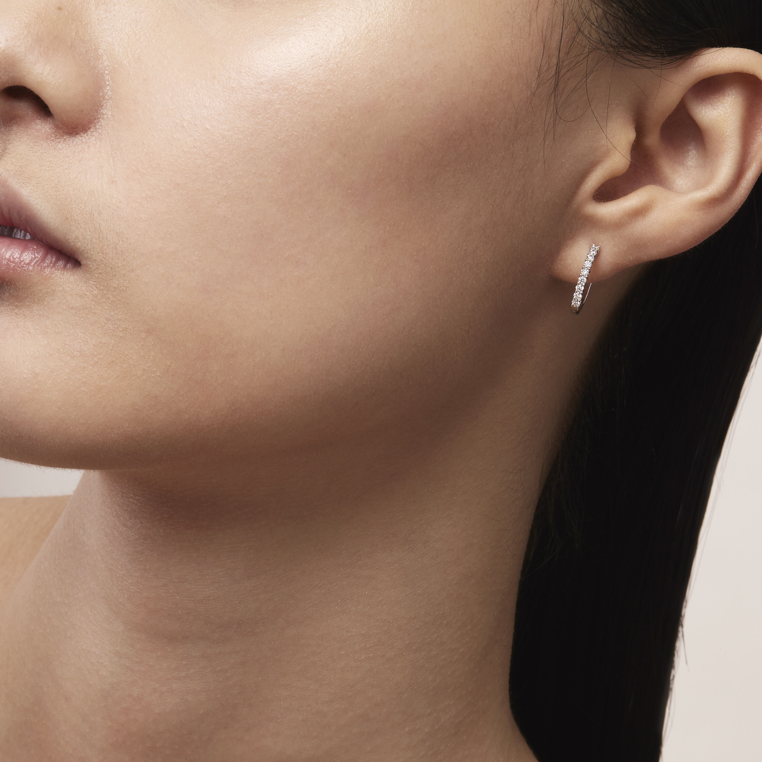 Small Mini Hoop Earrings, 18K Rose Gold, large
