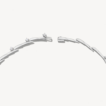 VELA Crossover Necklace , 18K White Gold, large