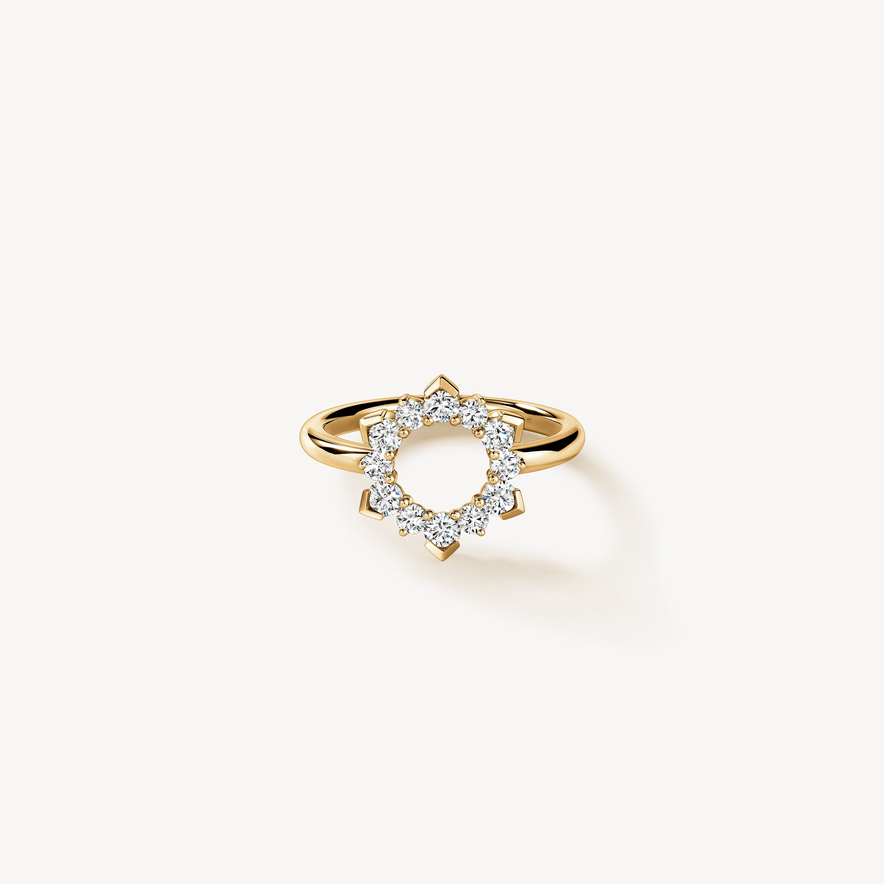 Aerial Open Sunburst Ring, 18K Yellow Gold, large