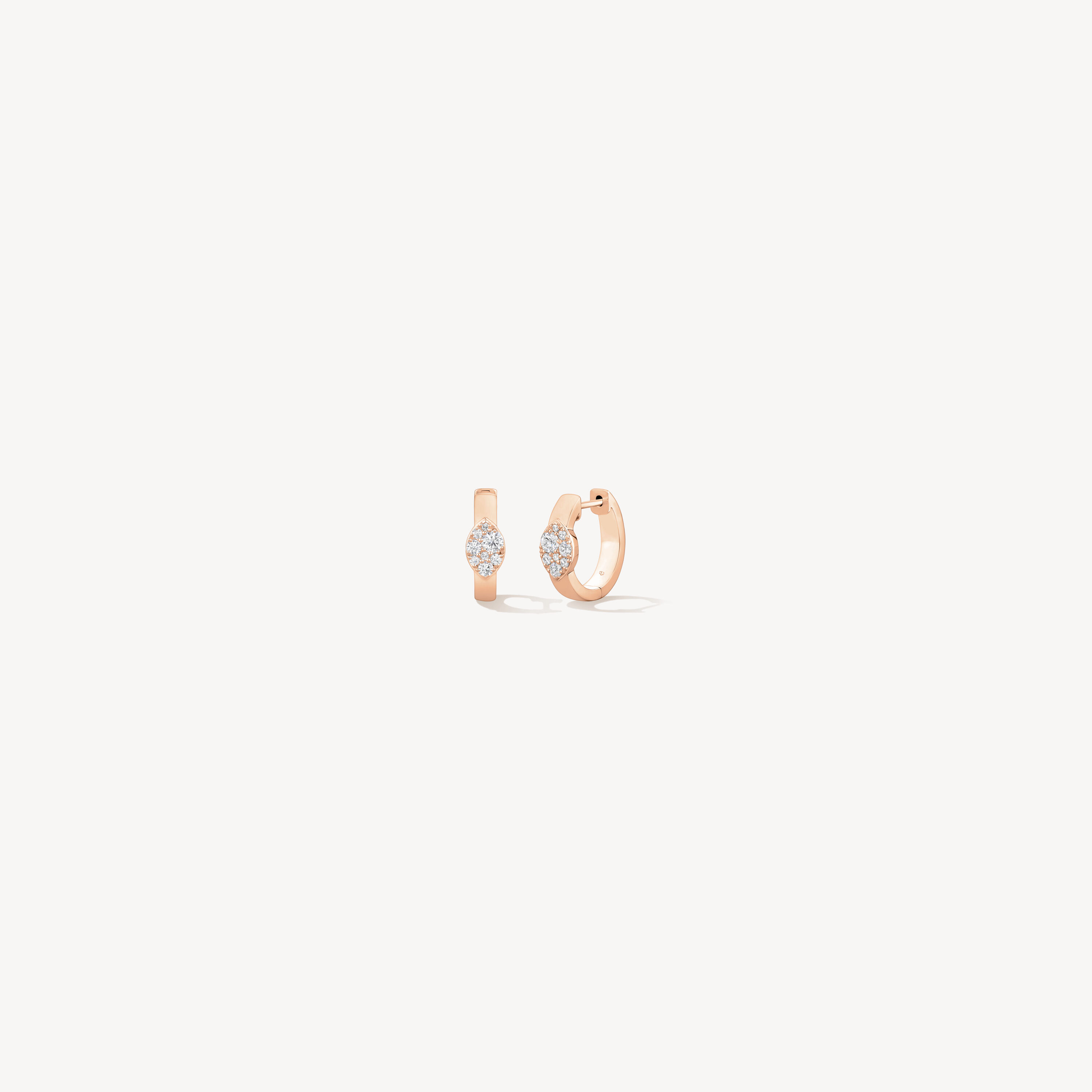 Tessa Navette Huggies, 18K Rose Gold, large