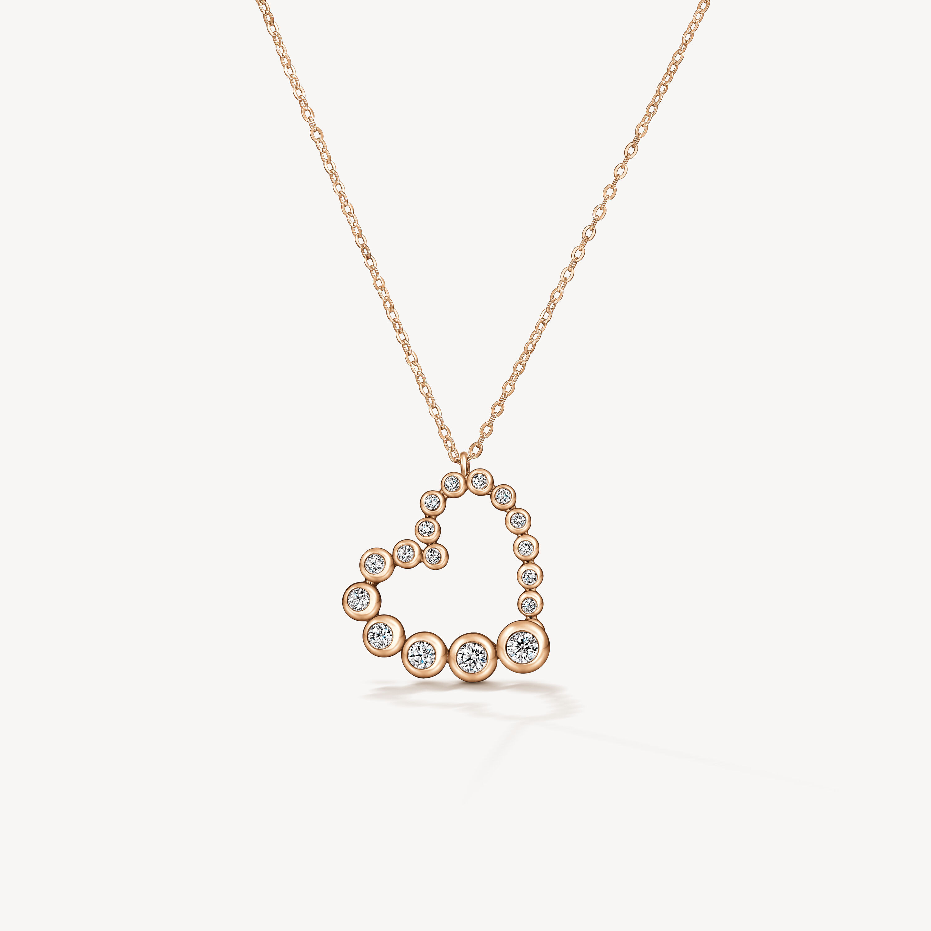 DREAM Heart 鑽石項鍊（小）, 18K 玫瑰金, large