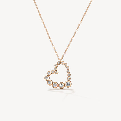 DREAM Heart 鑽石項鍊（小）, 18K 玫瑰金, large