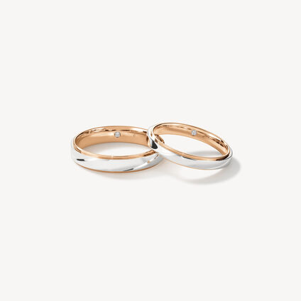 Fusion Wedding Band, Platinum and 18K Rose Gold, large